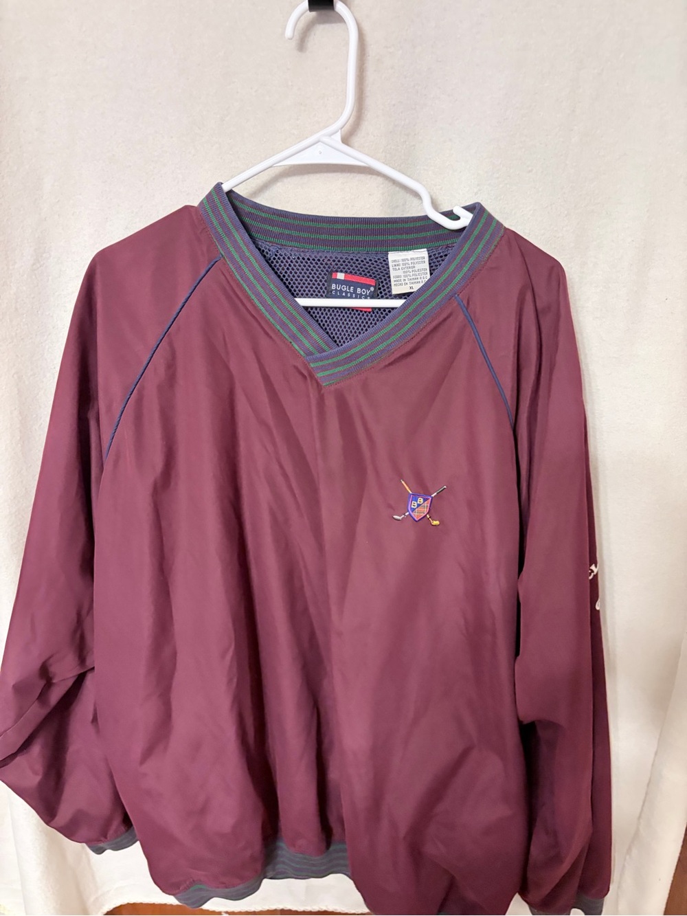 Vintage 90s Bugle Boy Classics V-Neck Golf Windshirt Jacket